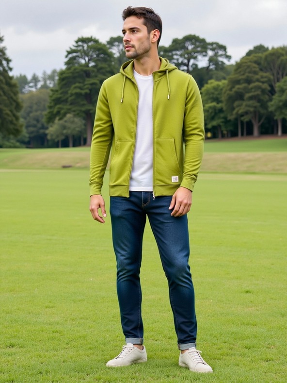 ALPINE PRO Herren Baumwoll-Kapuzenpullover ALPINE PRO LOKK turtle green