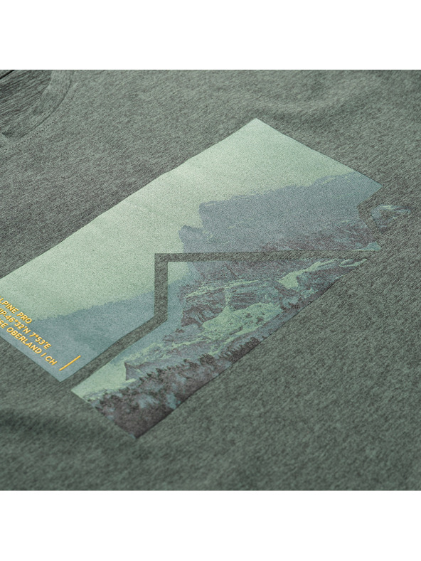 ALPINE PRO Herren meliertes T-Shirt aus recyceltem Material ALPINE PRO GORAF 2 laurel wreath varianta pa