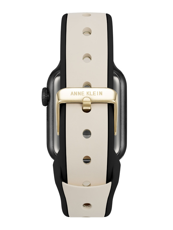 Anne Klein Silikon-Creme-Schwarz-Armband Anne Klein für Apple Watch 38/40/41