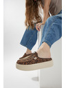 Hey Dude Damen Plateaupantoffeln mit Leopardenmuster Hey Dude