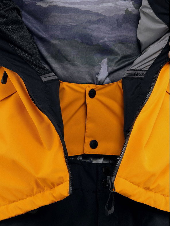 Horsefeathers Halen II unisolierte Jacke - schwarz/strahlend gelb Größe L HORSEFEATHERS