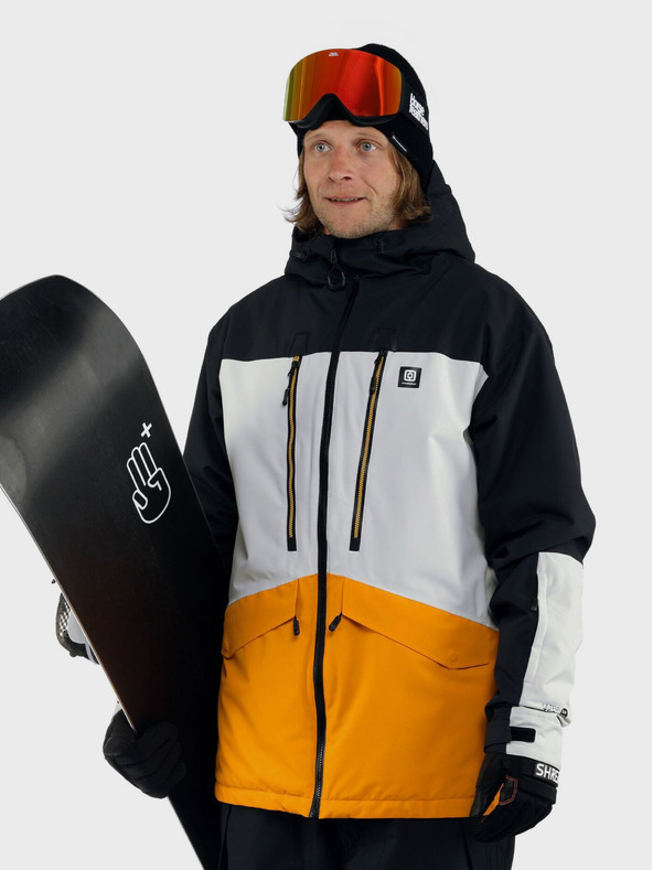 Horsefeathers Halen II unisolierte Jacke - schwarz/strahlend gelb Größe L HORSEFEATHERS