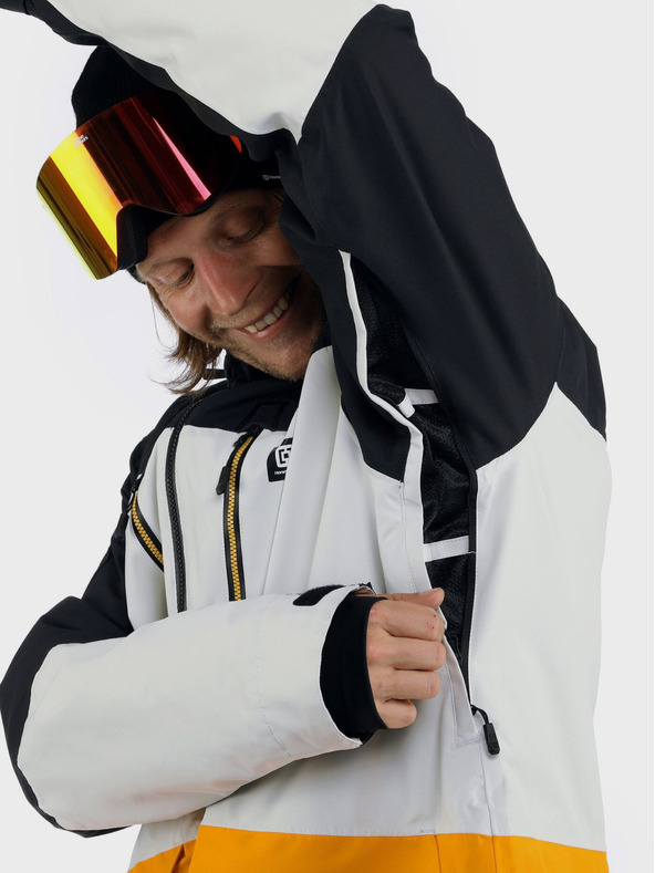 Horsefeathers Halen II unisolierte Jacke - schwarz/strahlend gelb Größe L HORSEFEATHERS