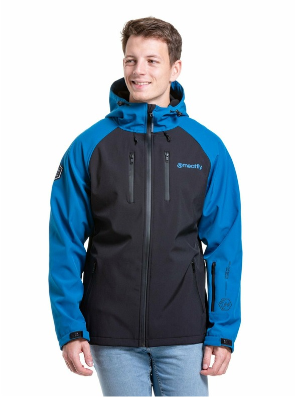 Meatfly Meatfly Herren Softshell Jacke Rasmussen Ocean Blue/Black | Schwarz | Größe
