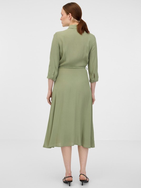Orsay Khakifarbenes Damen-Hemd-Midikleid ORSAY