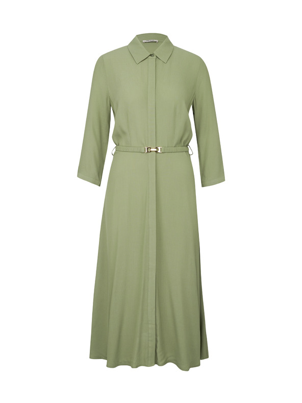 Orsay Khakifarbenes Damen-Hemd-Midikleid ORSAY