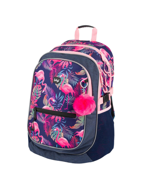 BAAGL  Blauer Schulrucksack Kern Flamingo Baagl
