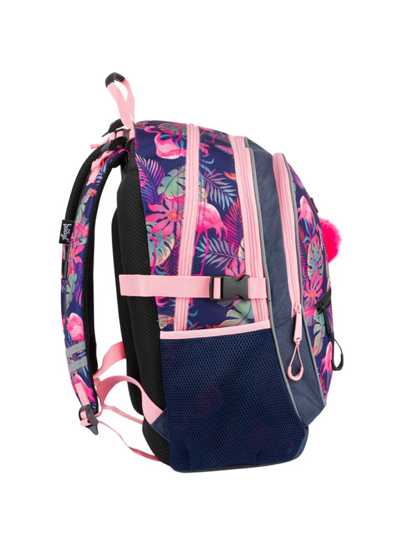 BAAGL  Blauer Schulrucksack Kern Flamingo Baagl