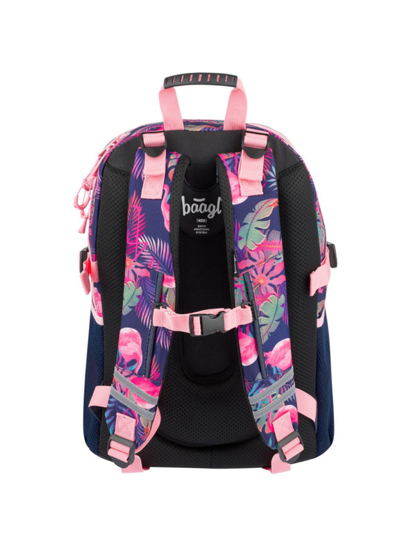BAAGL  Blauer Schulrucksack Kern Flamingo Baagl