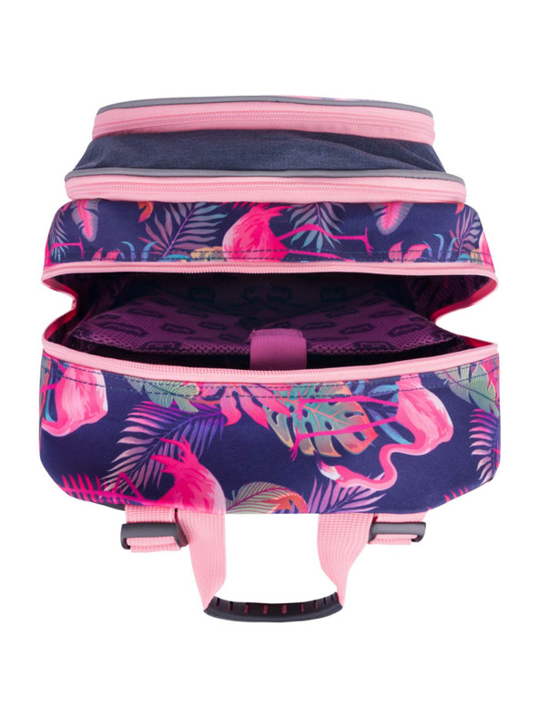 BAAGL  Blauer Schulrucksack Kern Flamingo Baagl