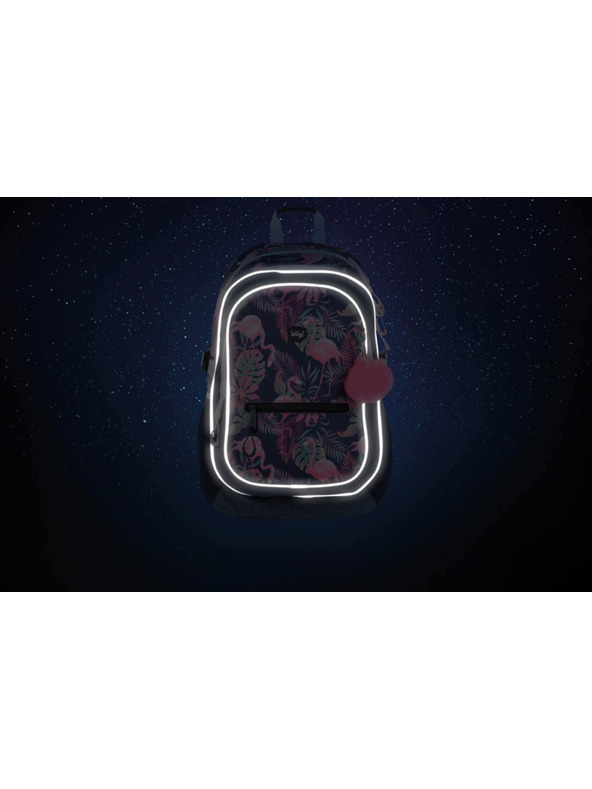 BAAGL  Blauer Schulrucksack Kern Flamingo Baagl