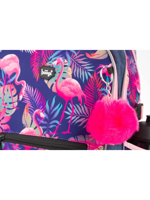 BAAGL  Blauer Schulrucksack Kern Flamingo Baagl