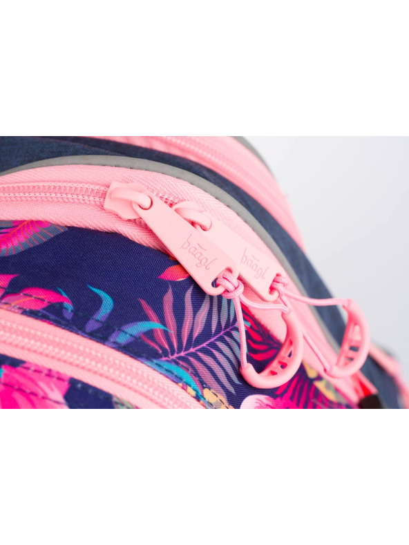 BAAGL  Blauer Schulrucksack Kern Flamingo Baagl