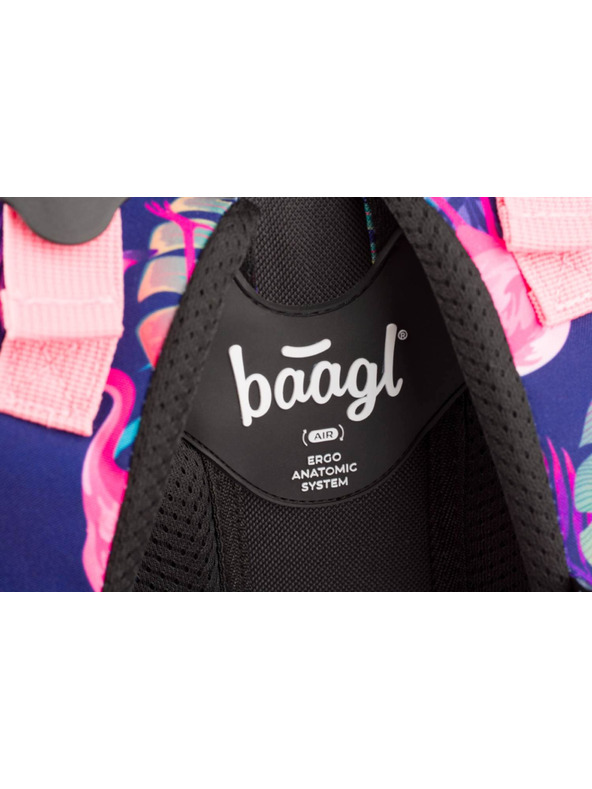 BAAGL  Blauer Schulrucksack Kern Flamingo Baagl