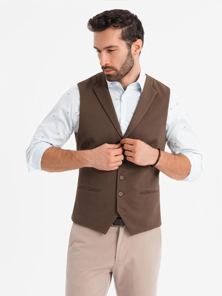 Ombre Clothing Herren strukturierte Strickweste maßgeschneidert mit Revers von Ombre Clothing