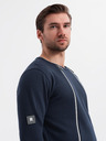 Ombre Clothing Gewaschene Herren-Sweatjacke mit dekorativer Naht am Ausschnitt Ombre Clothing