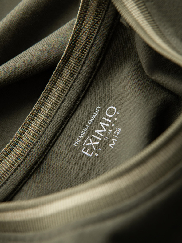 Ombre Clothing Herren-Langarm-T-Shirt aus Baumwolle, gestreiftem U-Ausschnitt und Stickerei Ombre Clothing