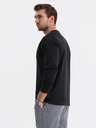 Ombre Clothing Herren-Langarm-T-Shirt aus Baumwolle, gestreiftem U-Ausschnitt und Stickerei Ombre Clothing