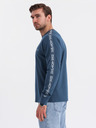 Ombre Clothing Herren-Langarm-T-Shirt aus Baumwolle mit Kante und Brust-Aufdruck Ombre Clothing
