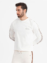 Ombre Clothing Herren-Langarm-T-Shirt aus Baumwolle mit Kante und Brust-Aufdruck Ombre Clothing