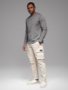 Ombre Clothing Herren-Langarm-T-Shirt aus Baumwolle mit Kante und Brust-Aufdruck Ombre Clothing