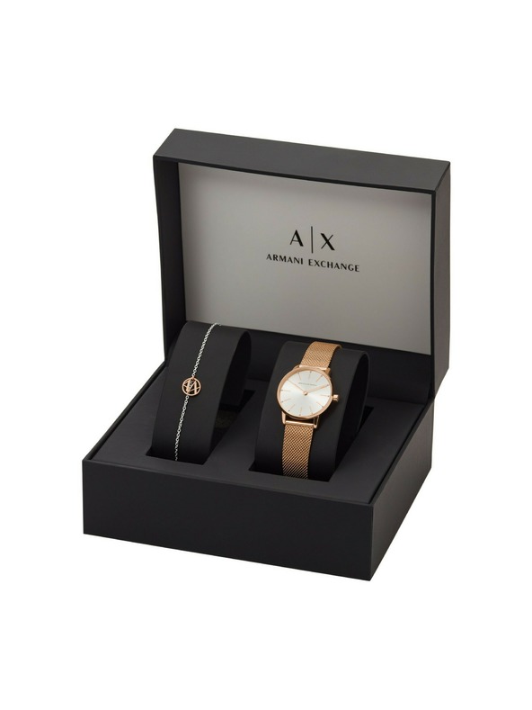 Armani Exchange Geschenkset Armbanduhr und Armband Armani Exchange LOLA AX7121