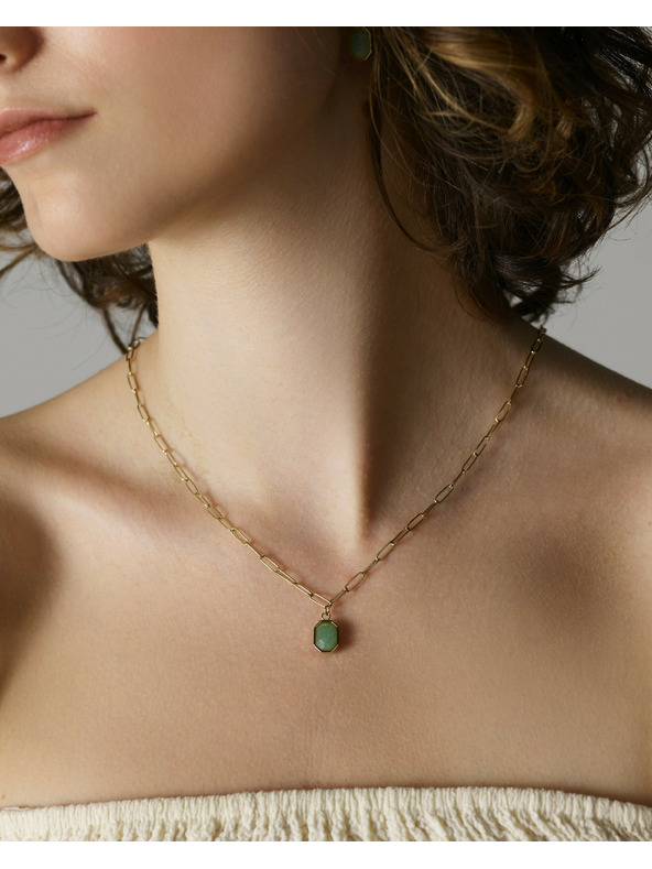 Rosefield Rosefield Halskette in Goldfarbe Geometric Gemstone JNGGG-J664