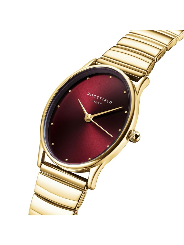 Rosefield Damenarmbanduhr Rosefield Oval Burgundy OVGSG-OV15