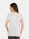 Sam 73 Hellgraues bedrucktes T-Shirt für Frauen mit Streifen SAM 73
