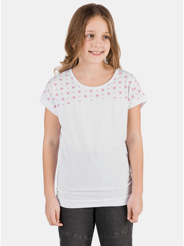Sam 73 Weißes gemustertes T-Shirt für Mädchen SAM 73