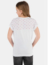 Sam 73 Weißes gemustertes T-Shirt für Mädchen SAM 73