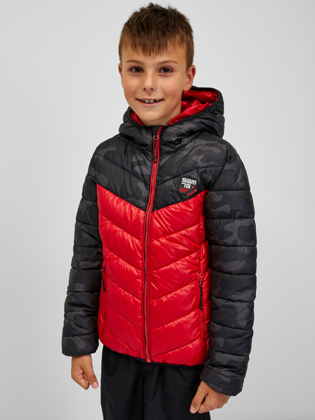 Sam 73 Schwarze und rote Steppjacke mit Kapuze für Jungen SAM 73 Jerry