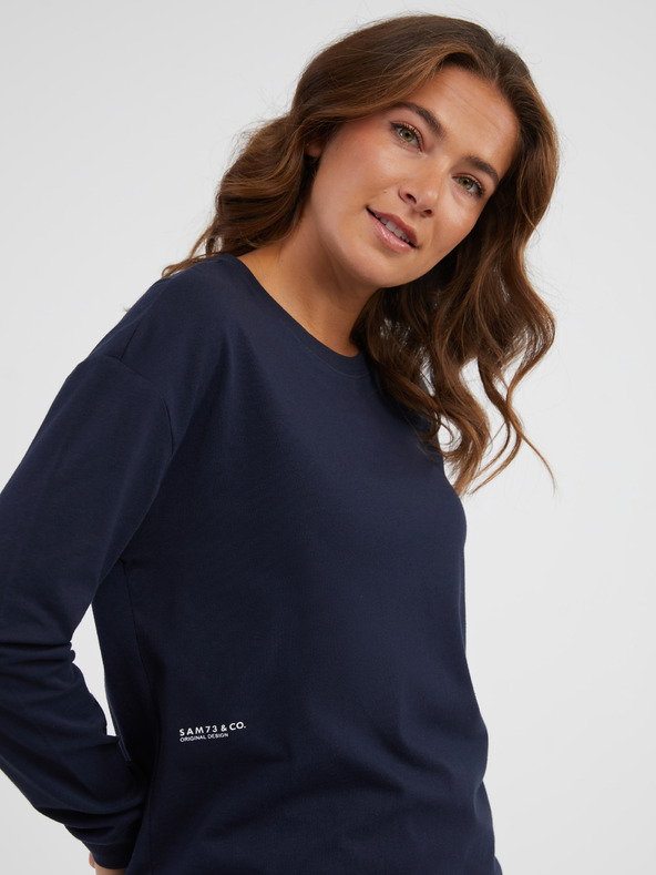 Sam 73 Dunkelblaues Langarm-T-Shirt für Damen SAM 73 Sharma