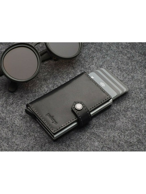 Pularys Herren Lederbörse Pularys Easy Wallet schwarz