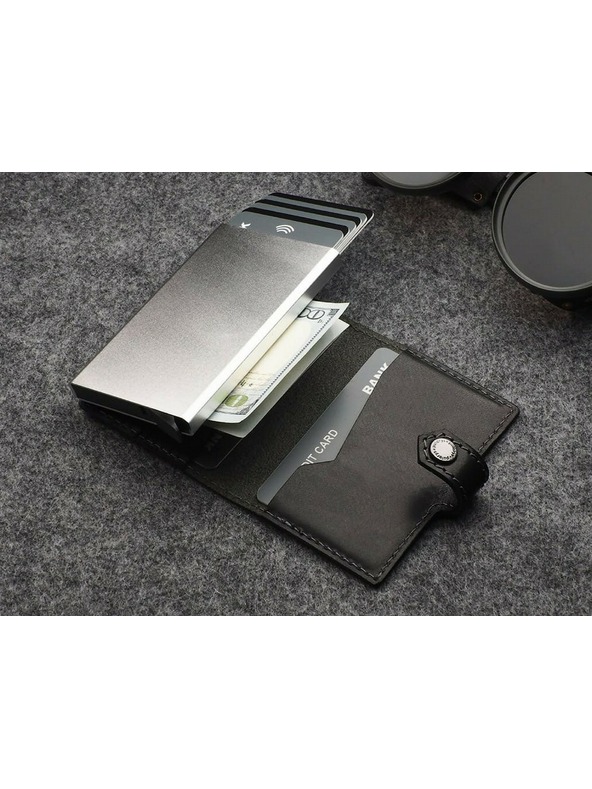 Pularys Herren Lederbörse Pularys Easy Wallet schwarz