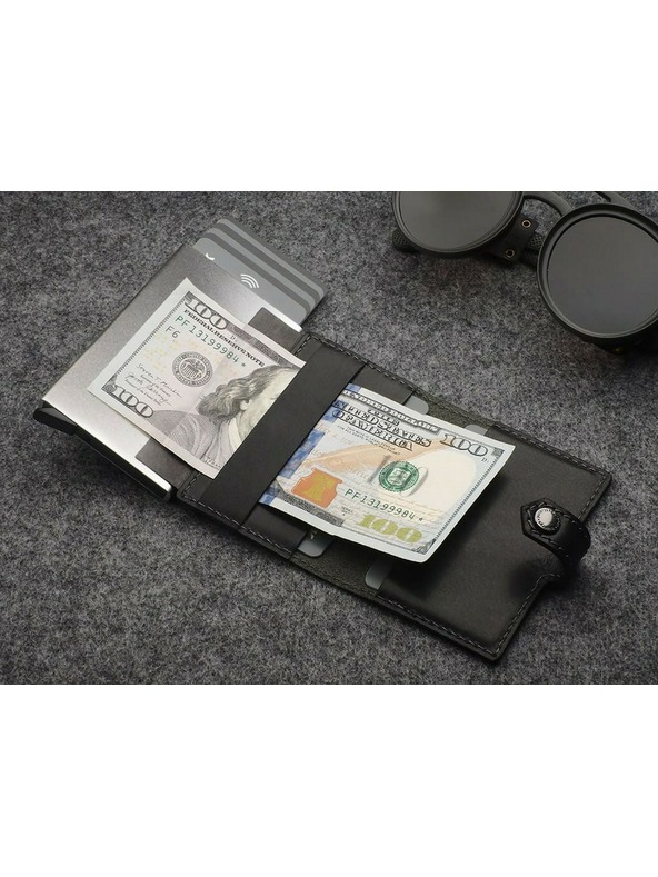 Pularys Herren Lederbörse Pularys Easy Wallet schwarz