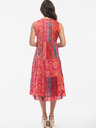 Orientique Orangefarbenes und rotes Orientique-Blumenkleid für Damen