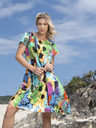 Orientique Gelb und blau Orientique Alanya gemustertes Kleid für Damen