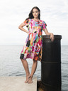 Orientique Rosa Orientique Alanya gemustertes Kleid für Damen