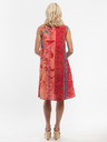 Orientique Rot-orangefarbenes Orientique gemustertes Kleid für Damen