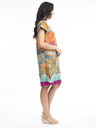 Orientique Blau-orangefarbenes Orientique Paphos Damen-Wendekleid