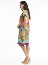 Orientique Blau-orangefarbenes Orientique Paphos Damen-Wendekleid