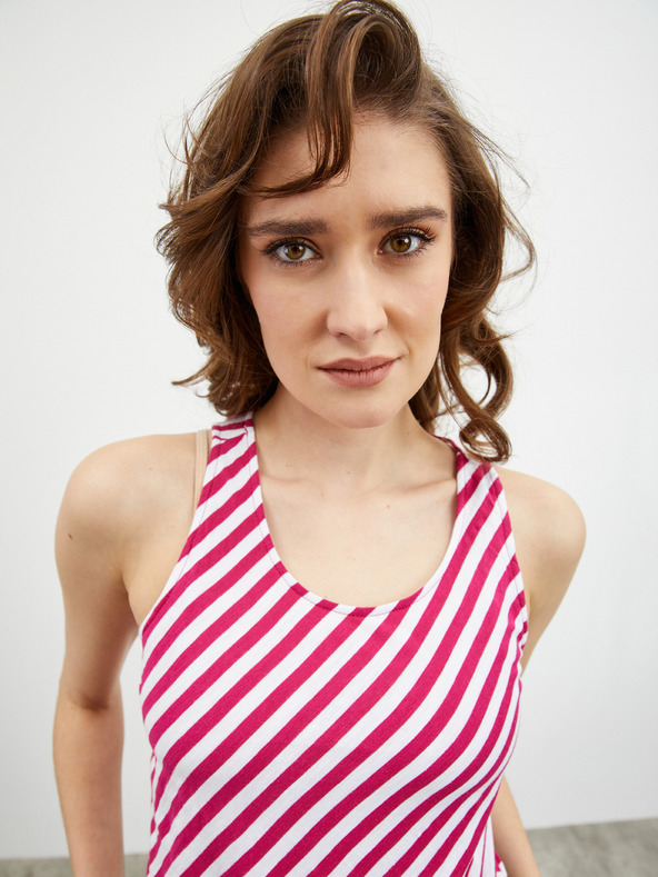 ZOOT.lab Weiß und weinrot gestreiftes Damen-Tank-Top ZOOT.lab Joelle