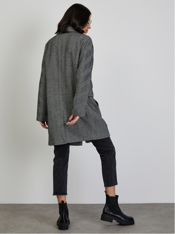 ZOOT.lab Weiß-schwarz gemusterter Damen-Wintermantel ZOOT.lab Sherry