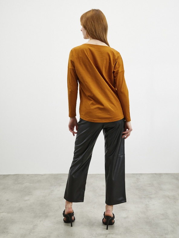 ZOOT.lab Braunes langärmeliges Damen Basic T-Shirt ZOOT.lab Evana