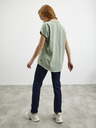 ZOOT.lab Hellgrünes, lockeres, verlängertes Damen-Basic-T-Shirt ZOOT.lab Lonie