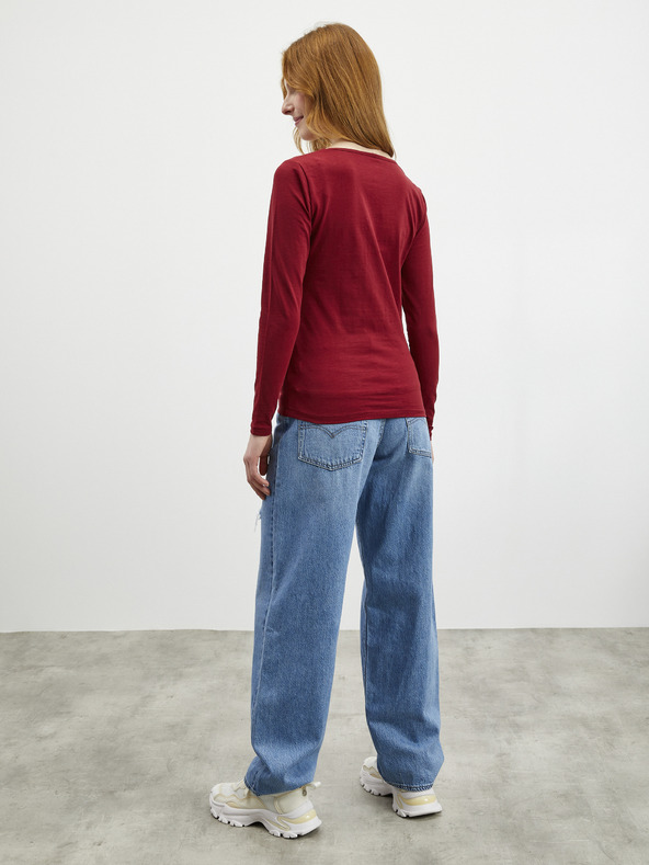 ZOOT.lab ZOOT.lab Mira bordeauxfarbenes Damen Basic-T-Shirt