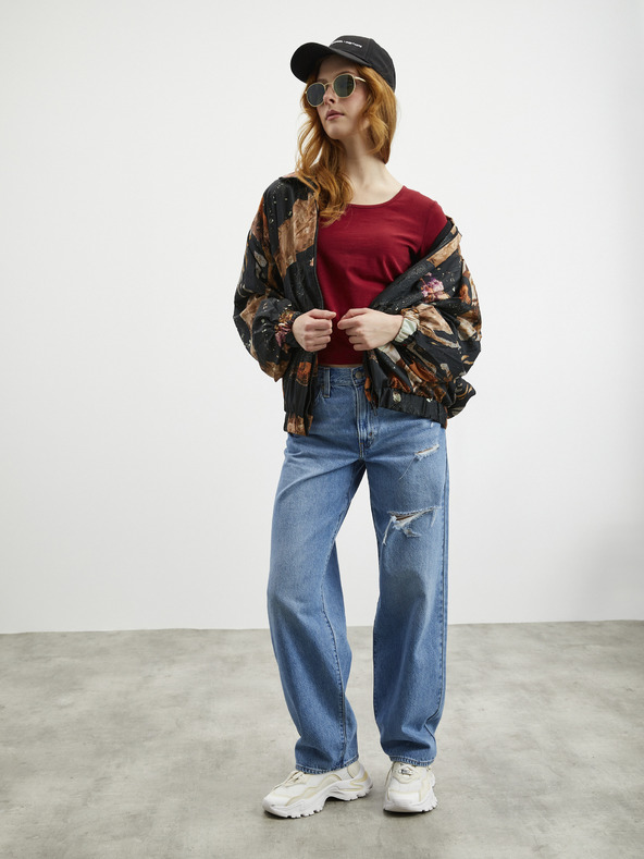 ZOOT.lab ZOOT.lab Mira bordeauxfarbenes Damen Basic-T-Shirt