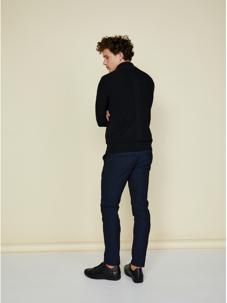 ZOOT.lab Schwarzer Herrenpullover mit Reißverschluss und Stehkragen ZOOT.lab Brad