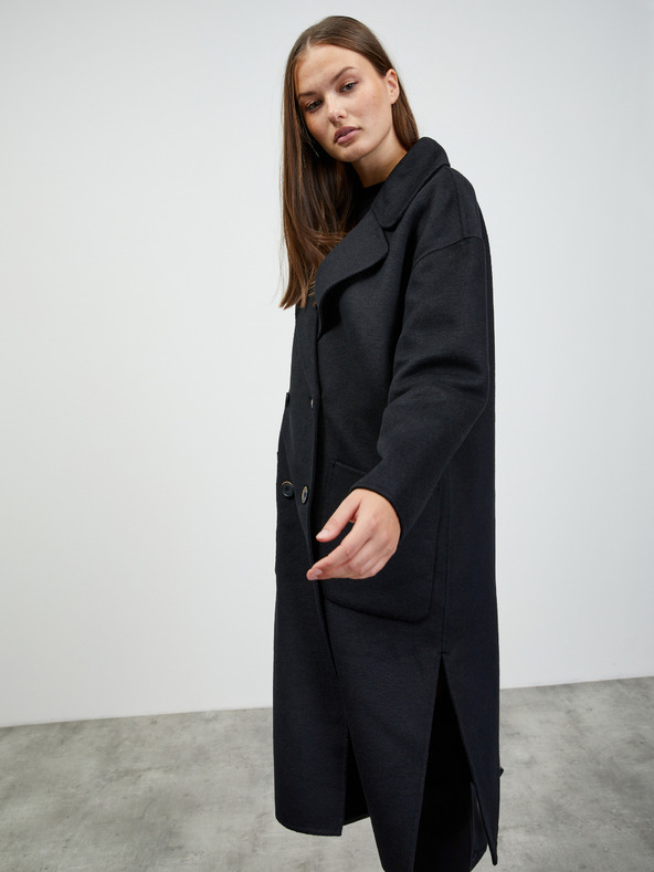ZOOT.lab Schwarzer Damen-Übergangsmantel aus Wollgemisch ZOOT.lab Kalita